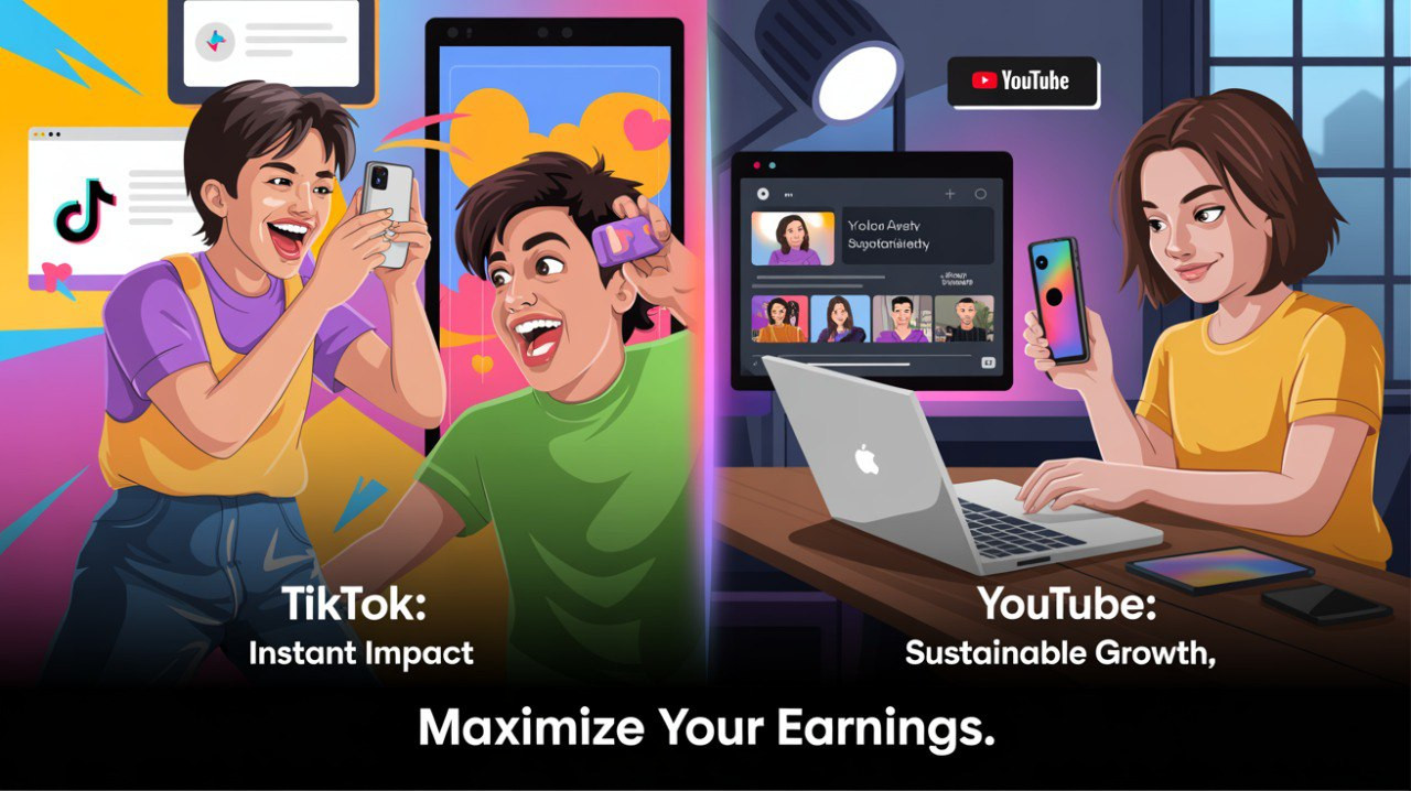 Unlimited Uploads on TikTok vs YouTube for Social Media Earnings