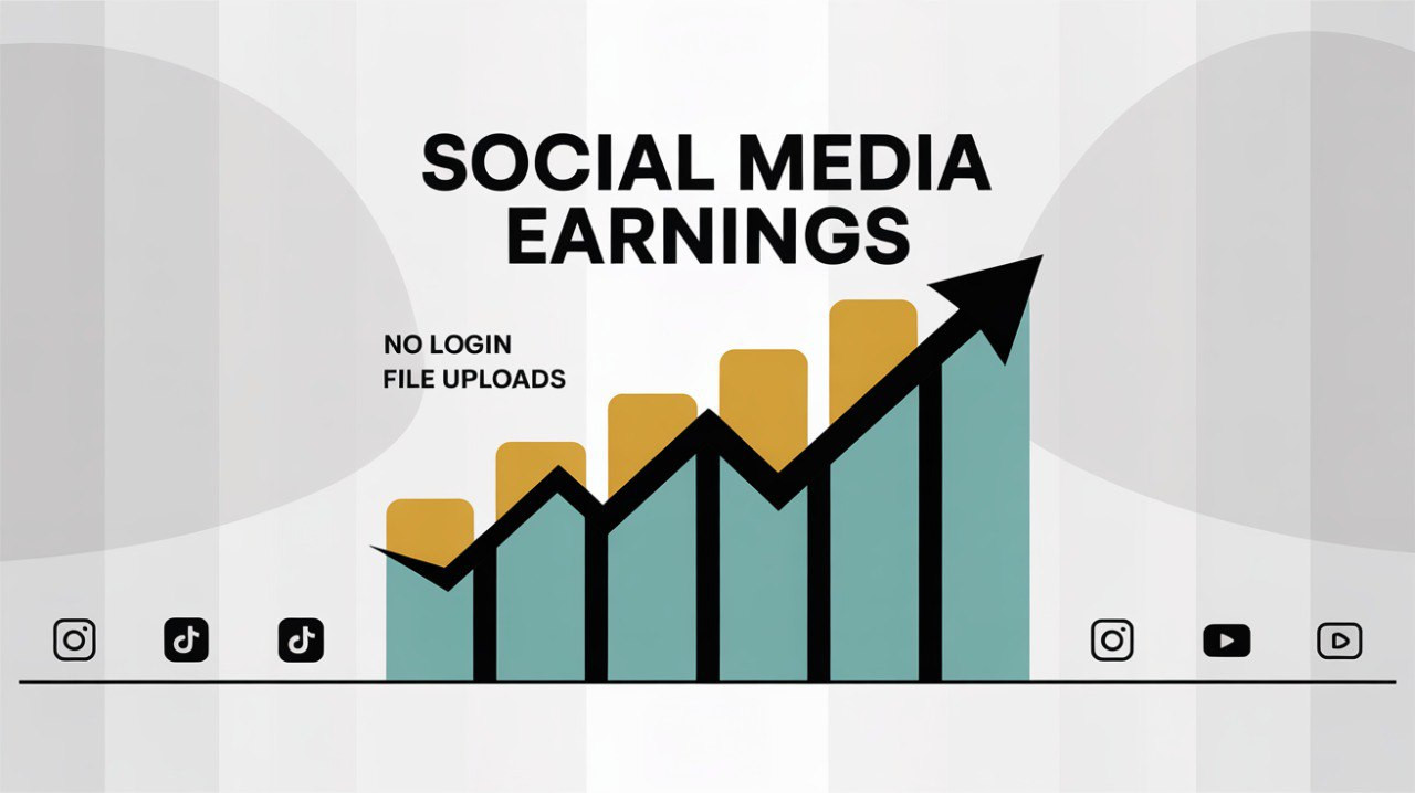 Social Media Earnings with No Login File Uploads
